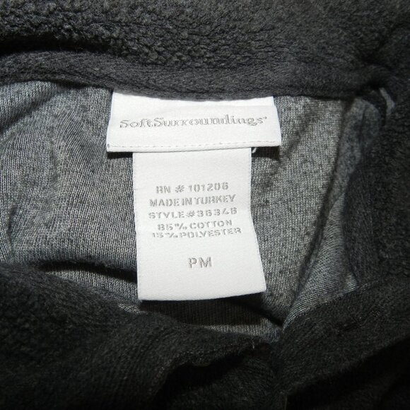 Soft Surroundings Womens Dark Grey Mid Button Fleece Pullover Sweater Size PM - Picture 8 of 8